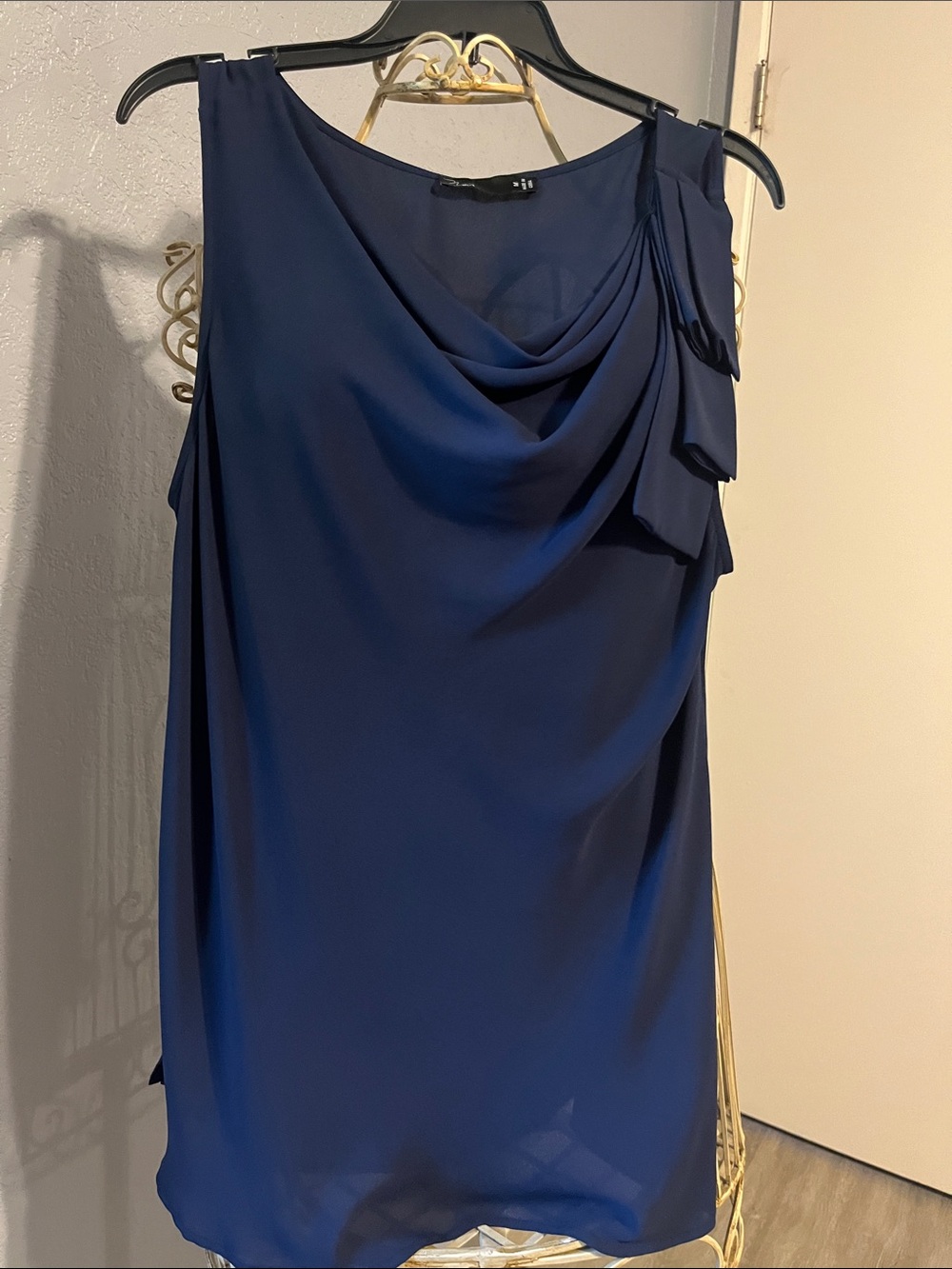 Navy Blue Draped Top